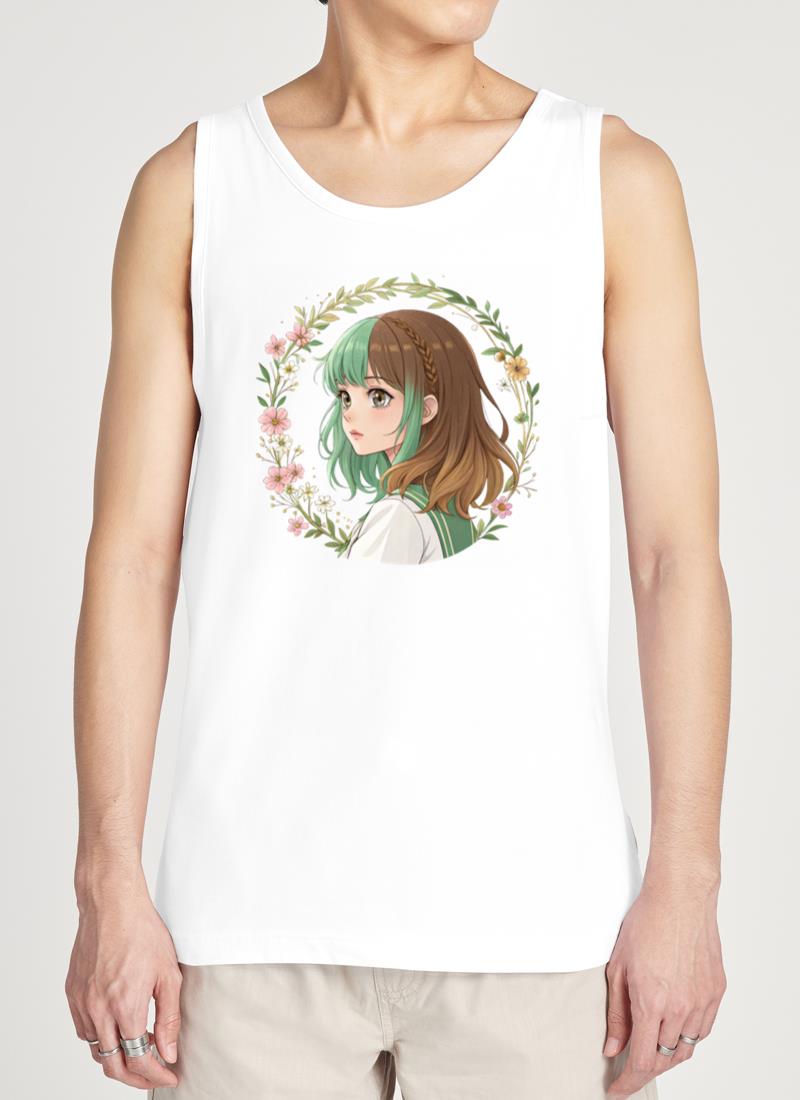 ???? Anime Girl Floral Dream Pretty Pastel T-Shirt - Unisex Tank Top
