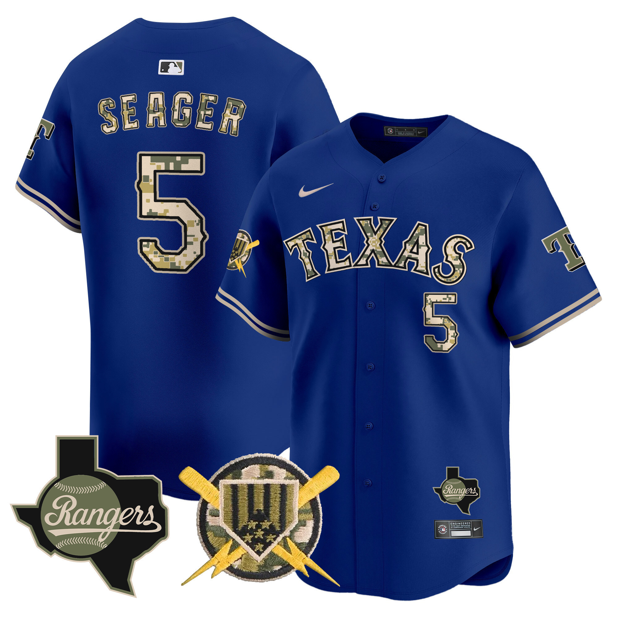 Texas Rangers Pvc Men's Texas Rangers Armed Forces Day Vapor Premier Limited Jersey All ...