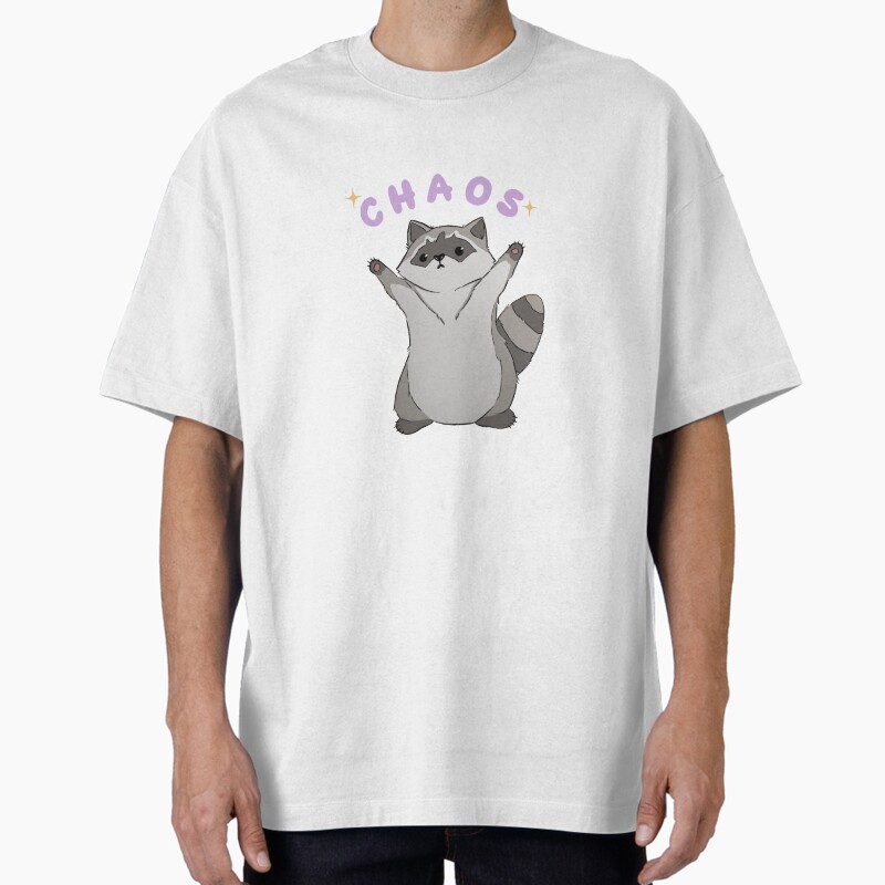 Raccoon Chaos Unisex Graphic T Shirt  Short Sleeve Tee Everyday Casual Wear