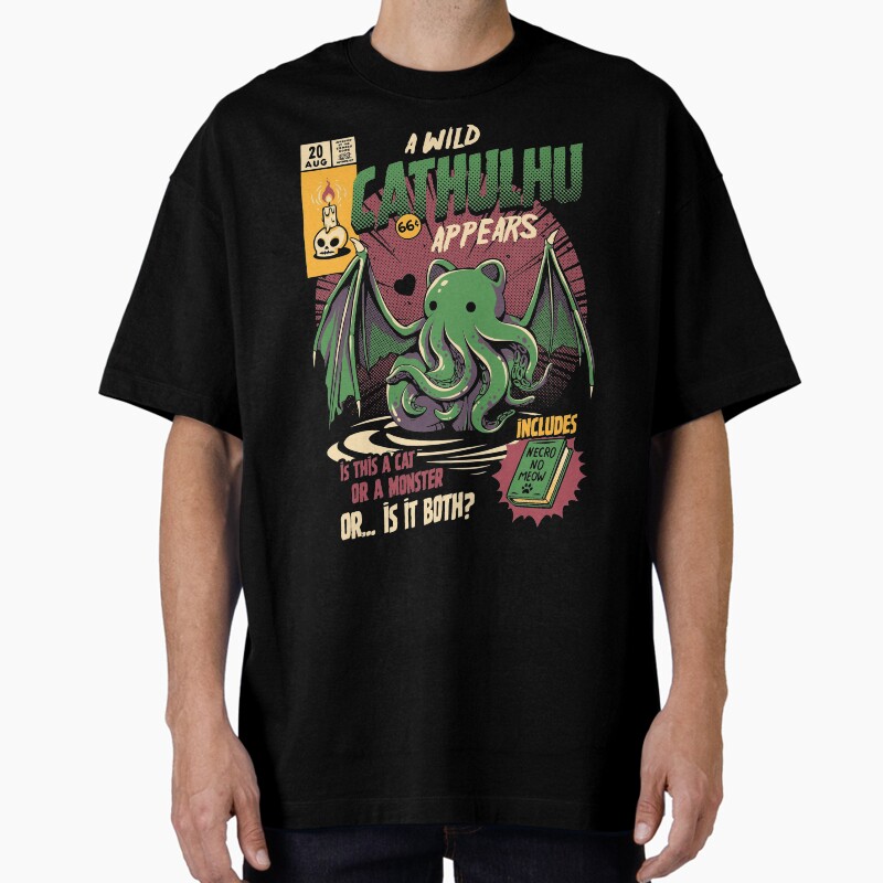 Cathulhu Unisex Graphic T Shirt  Short Sleeve Tee Everyday Casual Wear