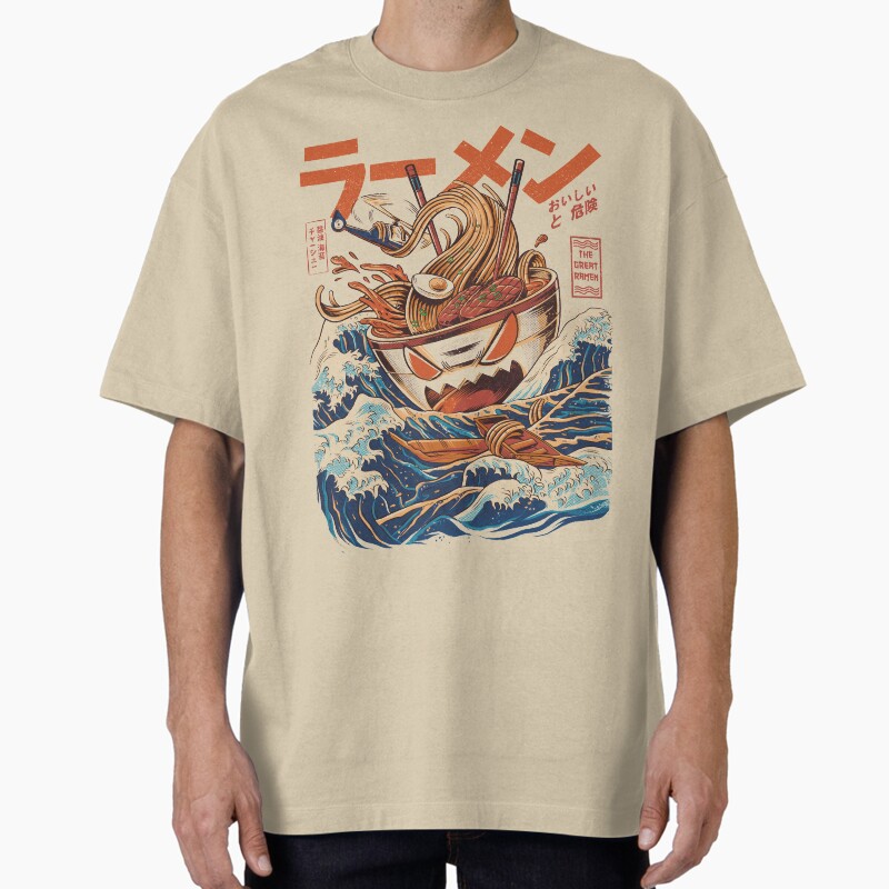 The Great Ramen Off Kanagawa Unisex Graphic T Shirt  Short Sleeve Tee Everyday Casual Wear