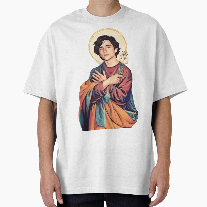 Timothee Chalamet Saint/God Sticker Unisex Graphic T Shirt  Short Sleeve Tee Everyday Casual Wear