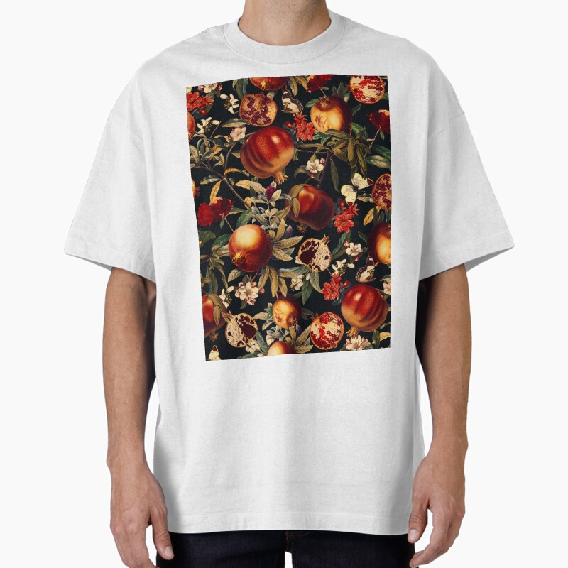 Pomegranate Garden Ii - Night Unisex Graphic T Shirt  Short Sleeve Tee Everyday Casual Wear