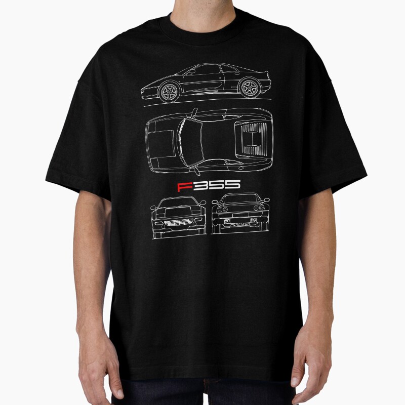 The F355 Blueprint Unisex Graphic T Shirt  Short Sleeve Tee Everyday Casual Wear