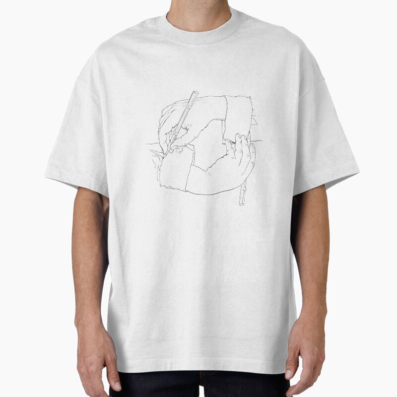 Drawing Hands - Line Art From Escher Unisex Graphic T Shirt  Short Sleeve Tee Everyday Casual Wear