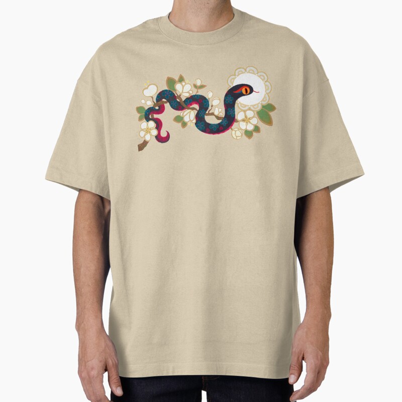 Snake And Flowers 2 Unisex Graphic T Shirt  Short Sleeve Tee Everyday Casual Wear