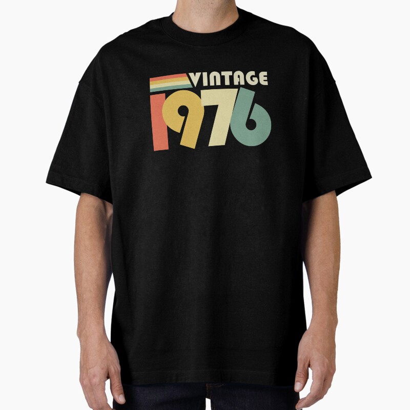 Vintage 1976, 50th Birthday Gift Unisex Graphic T Shirt  Short Sleeve Tee Everyday Casual Wear