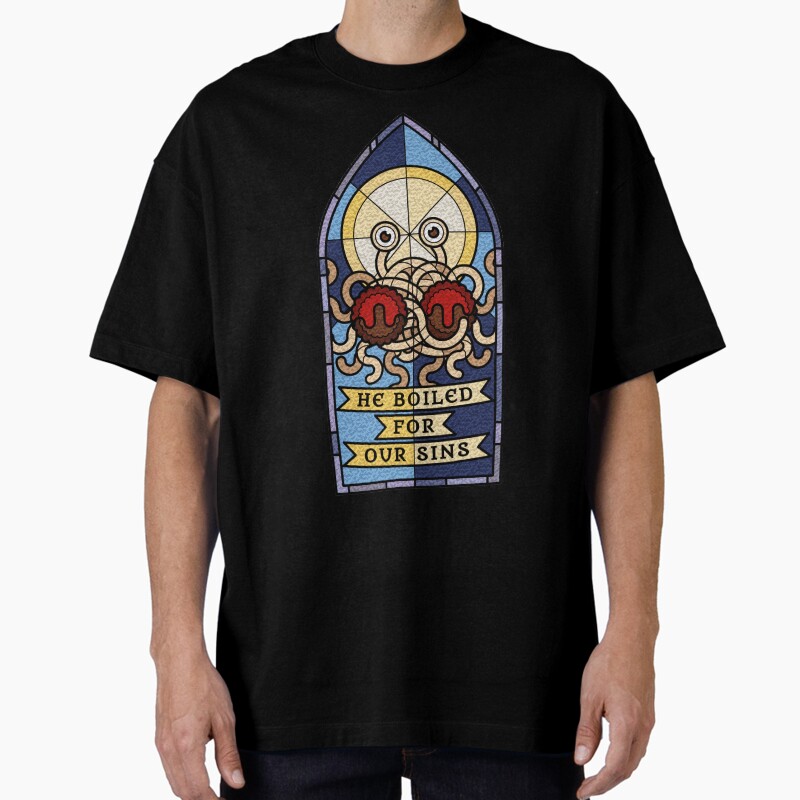 Pastafarian (He Boiled For Our Sins) Unisex Graphic T Shirt  Short Sleeve Tee Everyday Casual Wear