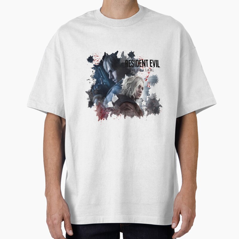 Leon And Grace Re9 Requiem White Edition Unisex Graphic T Shirt  Short Sleeve Tee Everyday Casual Wear