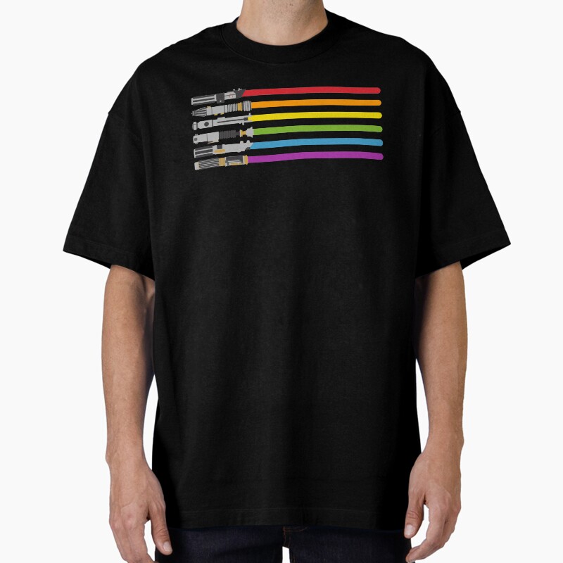 Lightsaber Rainbow Unisex Graphic T Shirt  Short Sleeve Tee Everyday Casual Wear