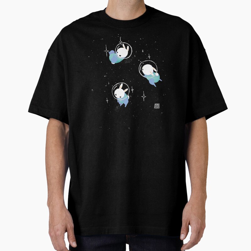 Space Bunnies Unisex Graphic T Shirt  Short Sleeve Tee Everyday Casual Wear
