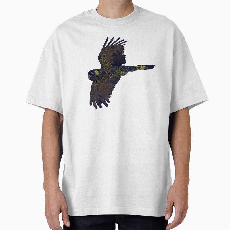Yellow Tailed Black Cockatoo Color Design Unisex Graphic T Shirt  Short Sleeve Tee Everyday Casual Wear