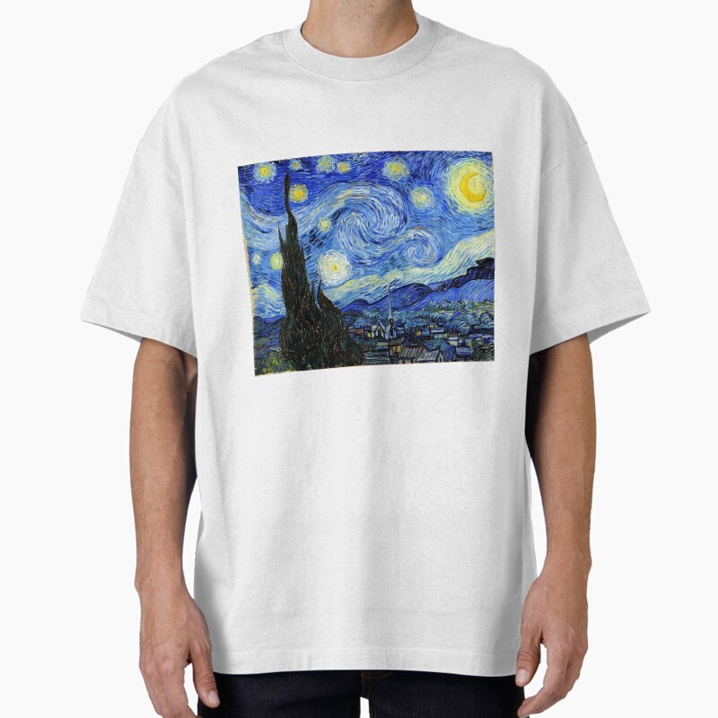 Starry Night Vincent Van Gogh Painting Unisex Graphic T Shirt  Short Sleeve Tee Everyday Casual Wear