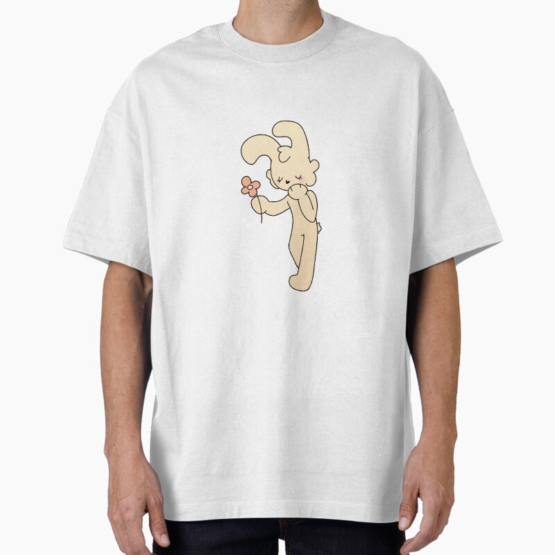 Bunny Holding A Flower Unisex Graphic T Shirt  Short Sleeve Tee Everyday Casual Wear