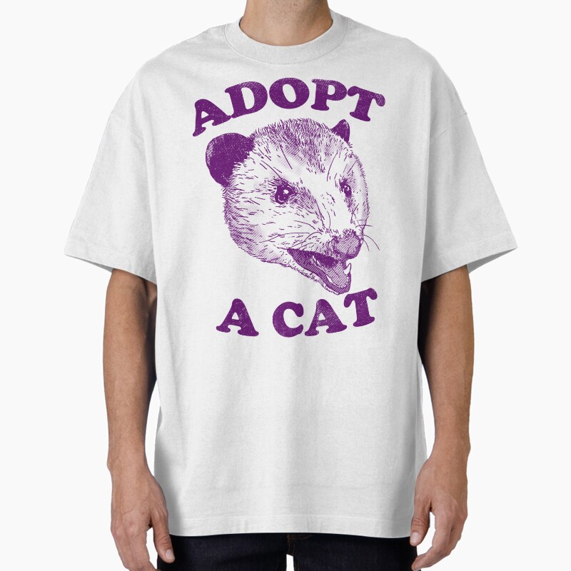 Adopt A Cat Unisex Graphic T Shirt  Short Sleeve Tee Everyday Casual Wear