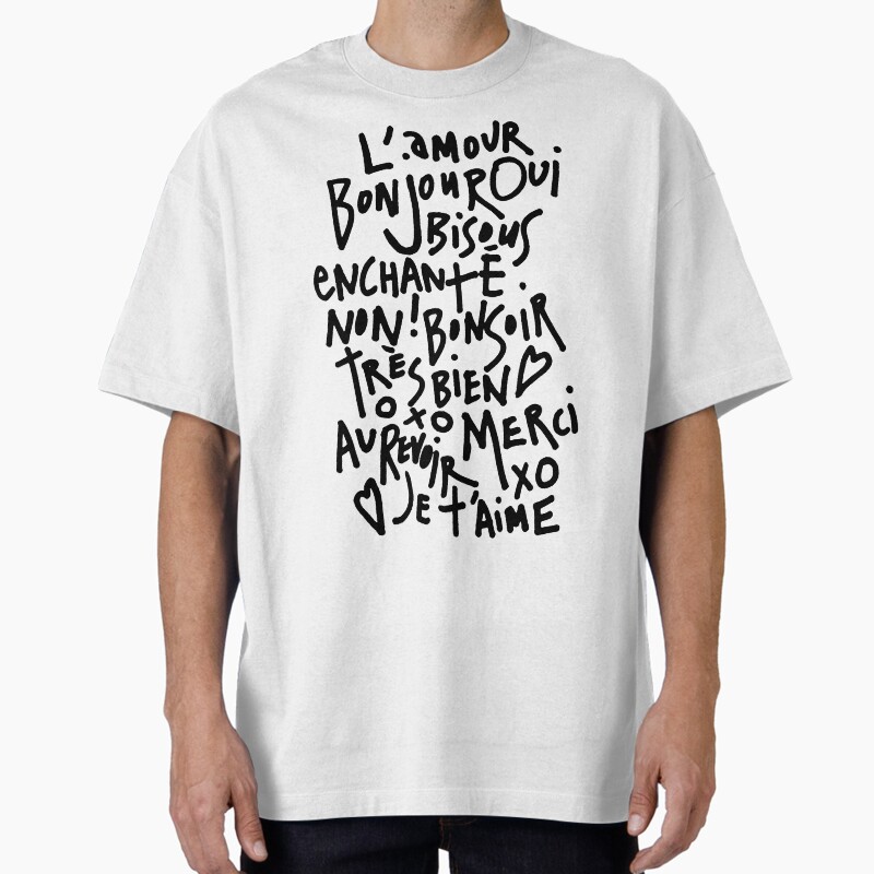 I Heart French Unisex Graphic T Shirt  Short Sleeve Tee Everyday Casual Wear
