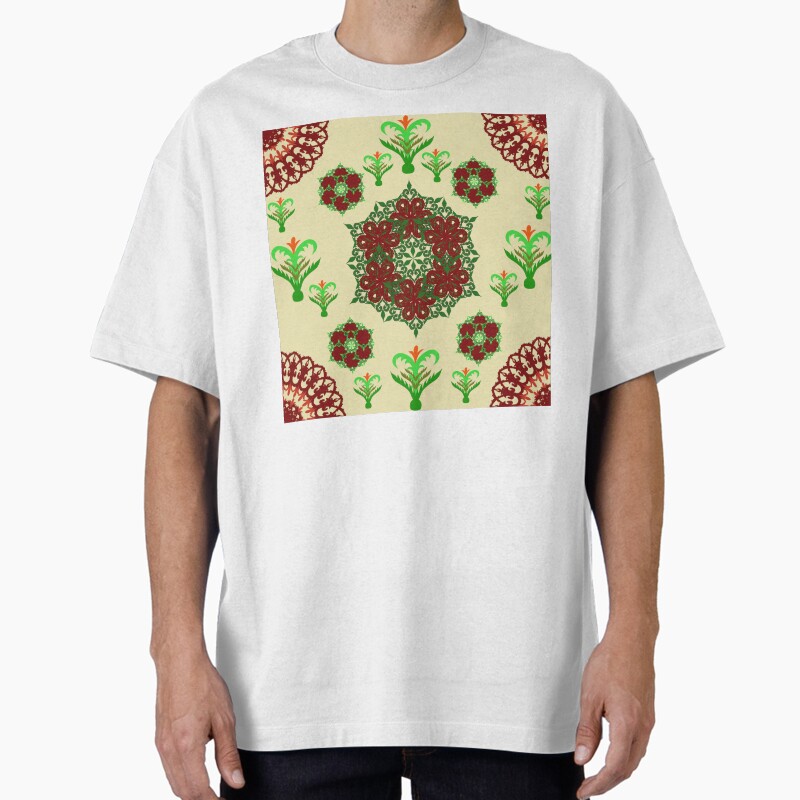 Soft Vintage Floral Mandala Cream Unisex Graphic T Shirt  Short Sleeve Tee Everyday Casual Wear