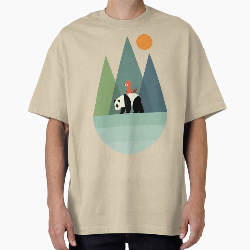 Panda Journey Unisex Graphic T Shirt  Short Sleeve Tee Everyday Casual Wear