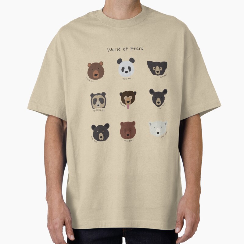 World Of Bears Unisex Graphic T Shirt  Short Sleeve Tee Everyday Casual Wear
