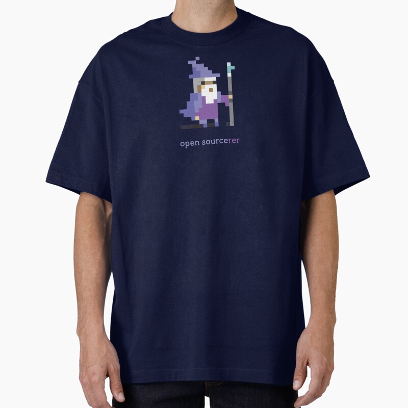8-Bit Open Source Sorcerer - Programming Unisex Graphic T Shirt  Short Sleeve Tee Everyday Casual Wear