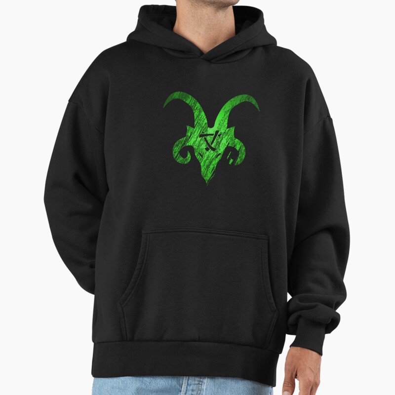 Green King Horned Rat Unisex Hoodie Pullover Casual Streetwear Graphic Print