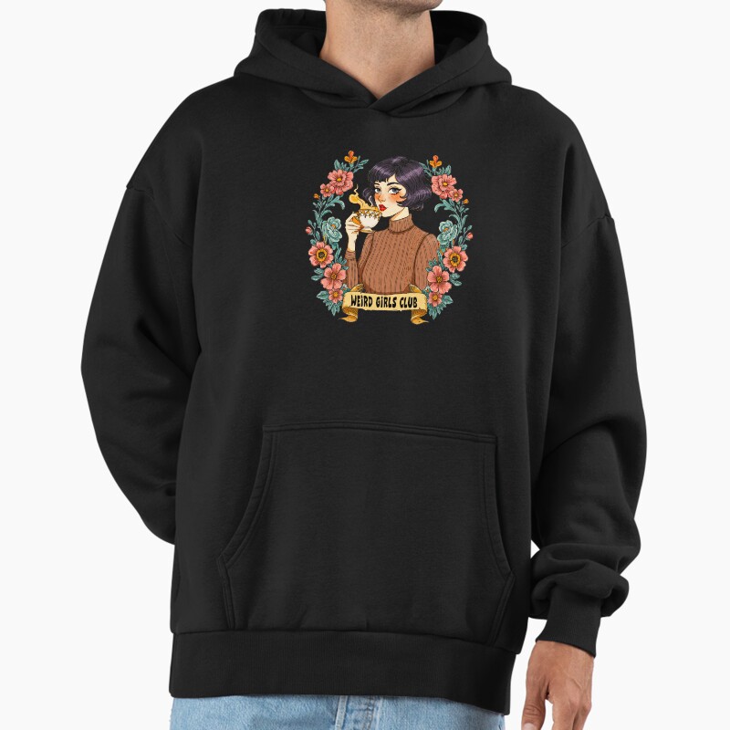 Weird Girls Club Unisex Hoodie Pullover Casual Streetwear Graphic Print