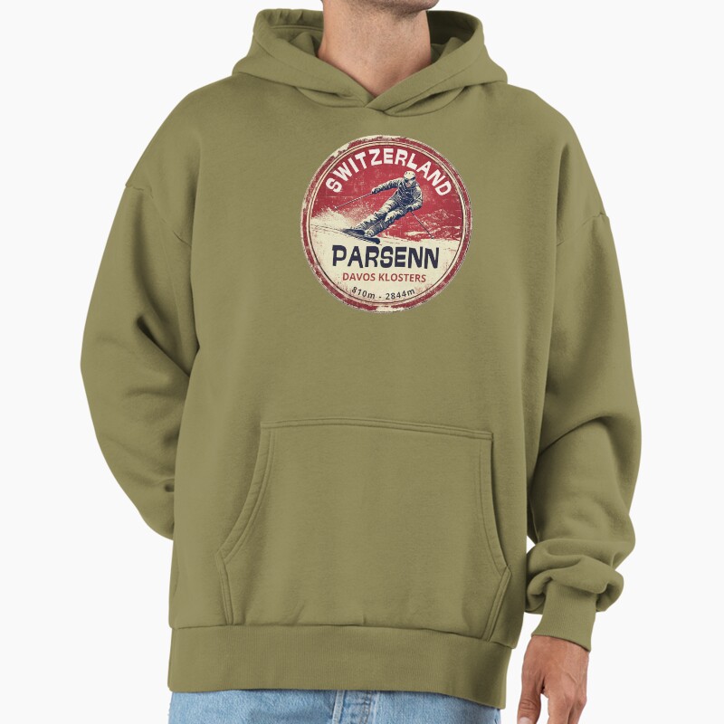 Parsenn - Switzerland  Unisex Hoodie Pullover Casual Streetwear Graphic Print
