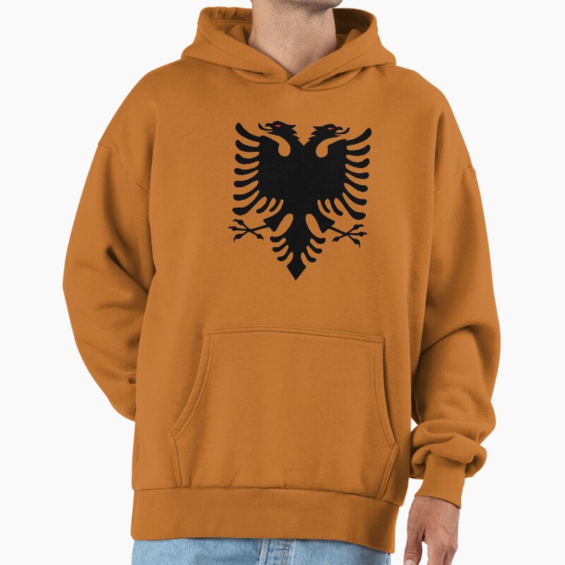 Albanian Emblem Unisex Hoodie Pullover Casual Streetwear Graphic Print