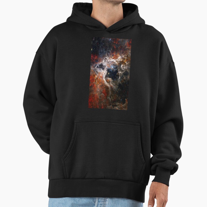 Webb Telescope Tarantula Nebula Enhanced Unisex Hoodie Pullover Casual Streetwear Graphic Print