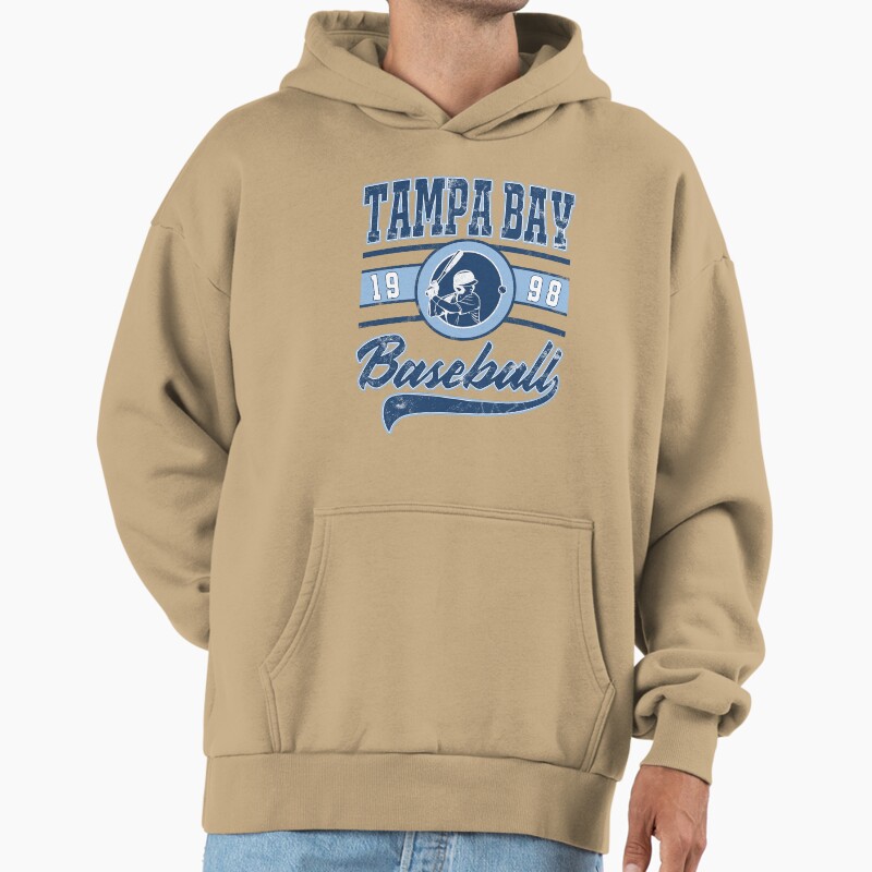 Tampa Bay Baseball Unisex Hoodie Pullover Casual Streetwear Graphic Print