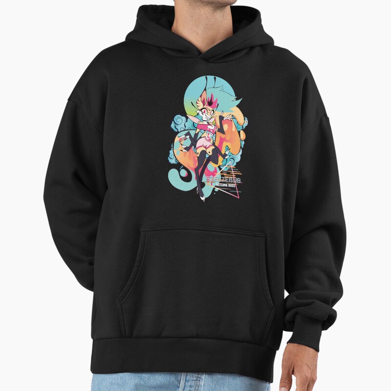 Helluva Boss Retro Beelzebub Unisex Hoodie Pullover Casual Streetwear Graphic Print