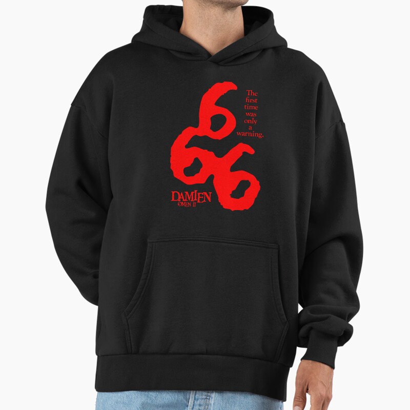 Damien Omen Ii - 666 Unisex Hoodie Pullover Casual Streetwear Graphic Print