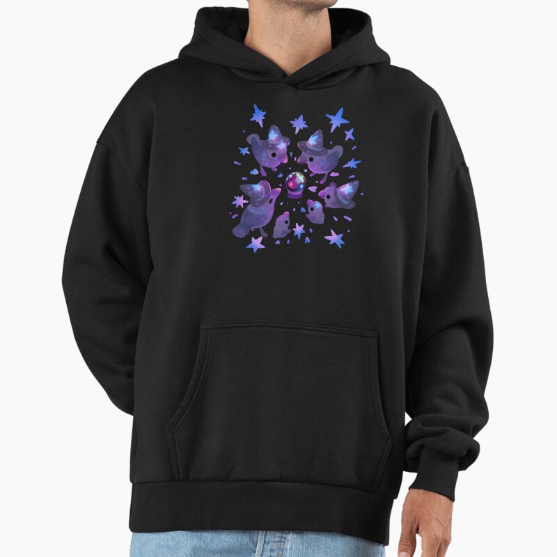 Witchy Crows - Dark Unisex Hoodie Pullover Casual Streetwear Graphic Print