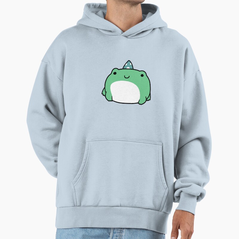 Party Hat Frog Unisex Hoodie Pullover Casual Streetwear Graphic Print