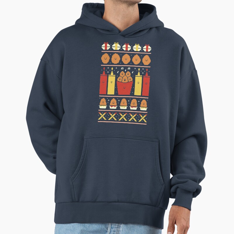 Christmas Nuggets Unisex Hoodie Pullover Casual Streetwear Graphic Print