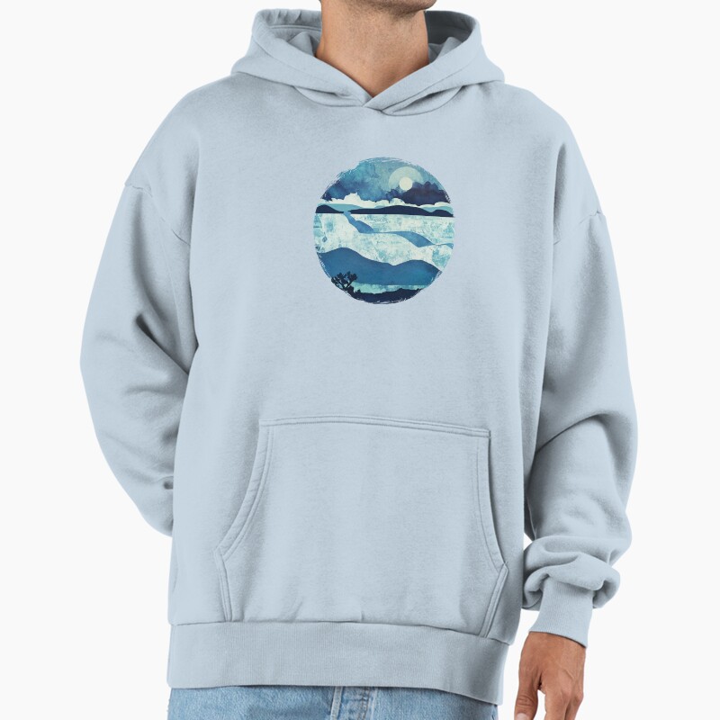 Blue Desert Unisex Hoodie Pullover Casual Streetwear Graphic Print