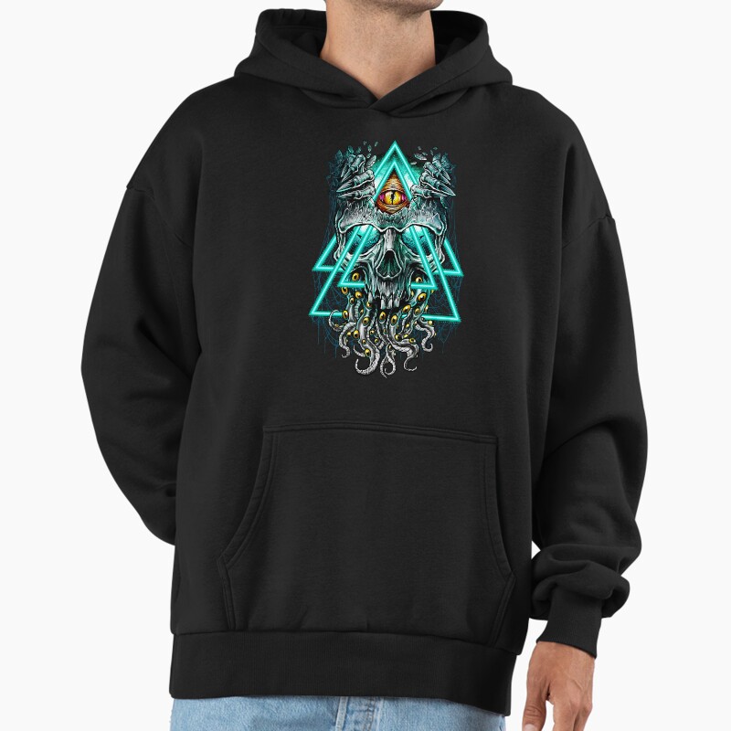Cthulhu Illuminati Evil Monster  (Winya No. 186) Unisex Hoodie Pullover Casual Streetwear Graphic Print