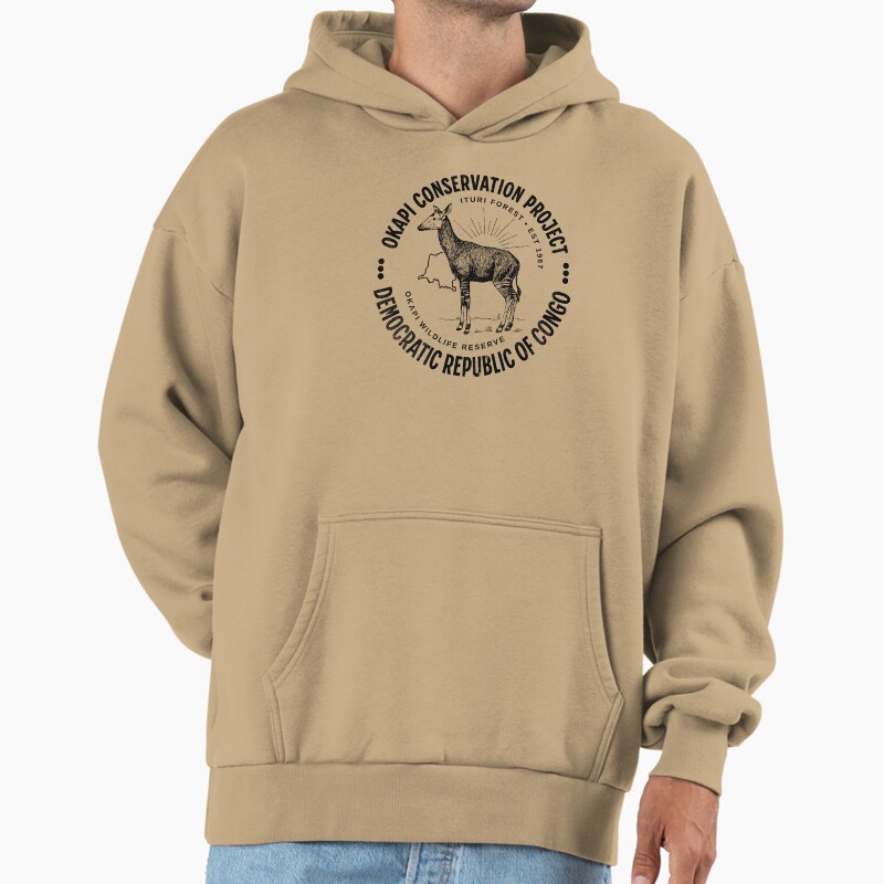 Okapi Conservation Project African Congo Unisex Hoodie Pullover Casual Streetwear Graphic Print