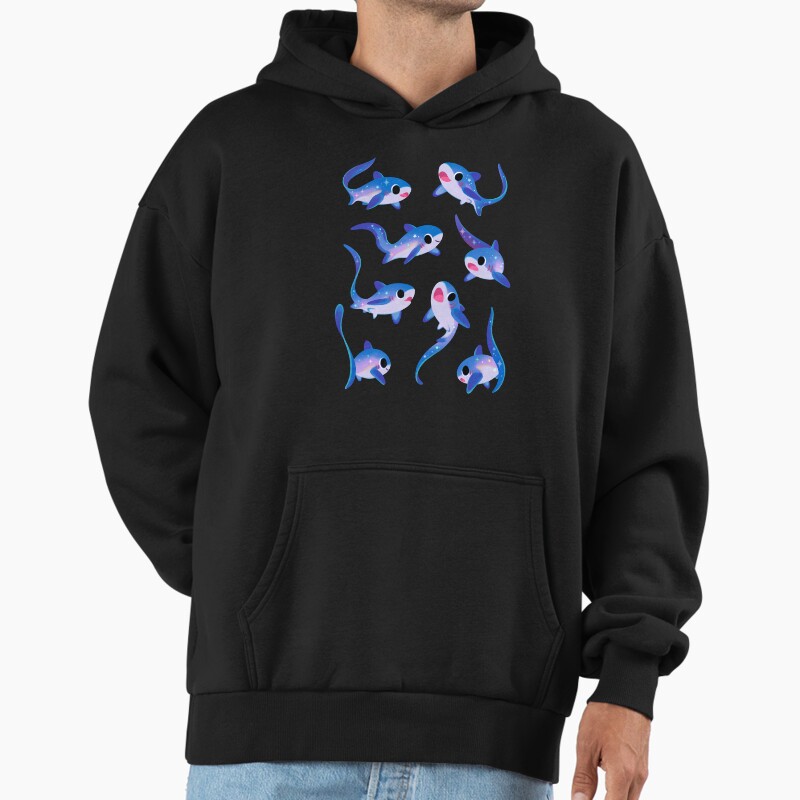 Thresher Sharks Unisex Hoodie Pullover Casual Streetwear Graphic Print