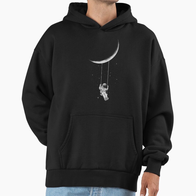 Moon Swing Unisex Hoodie Pullover Casual Streetwear Graphic Print