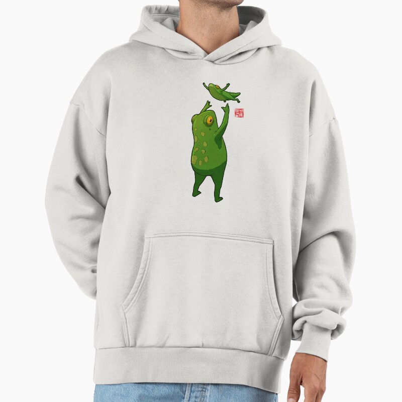 Frog And Her Sprog Playing Mother'S Day Unisex Hoodie Pullover Casual Streetwear Graphic Print