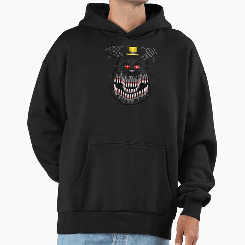 Five Nights At Freddys 4 - Nightmare! - Pixel Art Unisex Hoodie Pullover Casual Streetwear Graphic Print