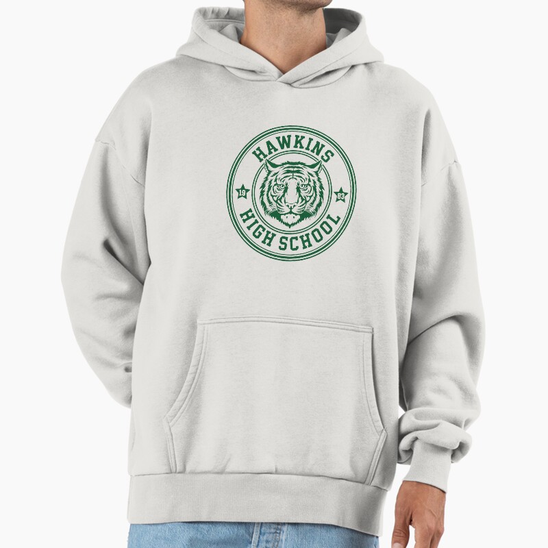 High School Emblem Unisex Hoodie Pullover Casual Streetwear Graphic Print