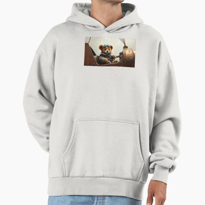 Steampunk Teddy Bear Unisex Hoodie Pullover Casual Streetwear Graphic Print