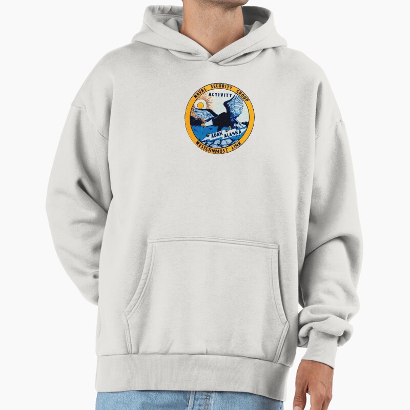 Naval Security Group Activity, Adak, Alaska Unisex Hoodie Pullover Casual Streetwear Graphic Print