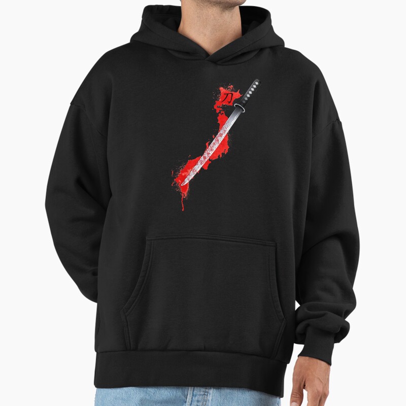 Katana Sword Unisex Hoodie Pullover Casual Streetwear Graphic Print