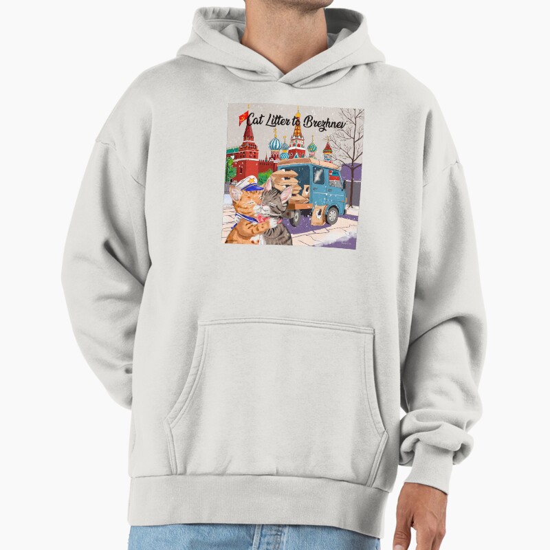 Cat Litter To Brezhnev Unisex Hoodie Pullover Casual Streetwear Graphic Print
