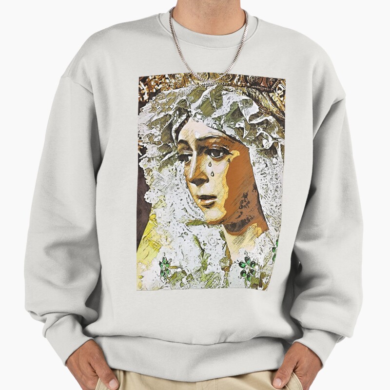 Seville, Esperanza Macarena Unisex Sweater Crewneck Pullover Casual Streetwear Graphic Print