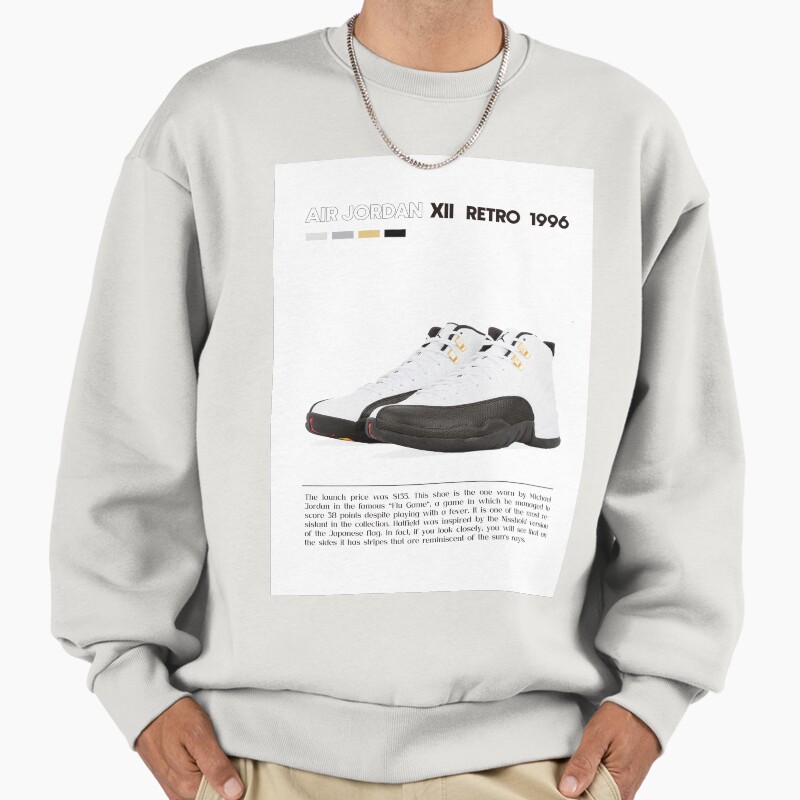Air Jordan Xii Retro 1996 Poster Unisex Sweater Crewneck Pullover Casual Streetwear Graphic Print
