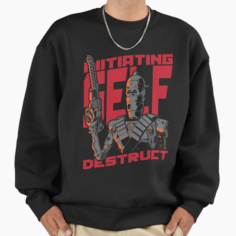 Self Destructive Unisex Sweater Crewneck Pullover Casual Streetwear Graphic Print